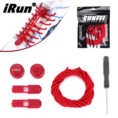 China Irun Round Adult Lazy Elastic No Tie Laces Lock Lace With Clip Custom Zip Lock Poly Bag To Bundle No Tie Elastic Laces Lock for sale