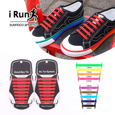 China New Irun Flat Design Colorful Silicone Laces No Tie Laces For Sneakers for sale