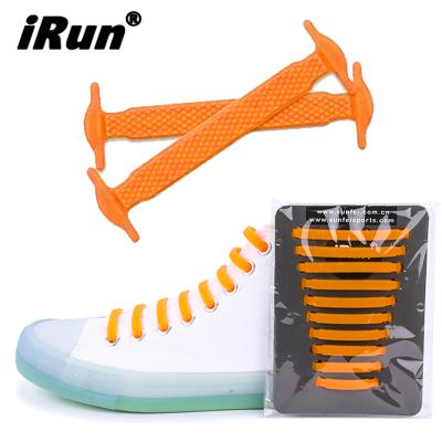 China Irun Flat Sport Silicone Lace Kids Rubber Easy Speed ​​Laces SystemCustom Paper Card To Bundle No Tie Silicone Lace for sale