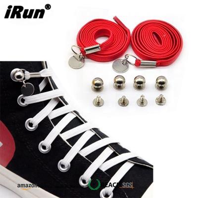 China Custom Made Irun Locals Shoes Accessories High Elasticity Flat Lazy Lace Toggle Logo Tie Elastic Lace Sneakers Custom Package No for sale