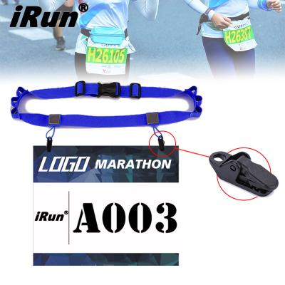 China Irun Sports Runner Belt For Custom Logo Packaging Marathon Race Belt Number Bib Running Band Bibs Holder Race Number Belt 25mm*920mm for sale