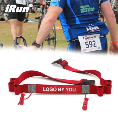 China irun sports running racks race number belts custom brand poly bags tote marathoner race number belts 25mm*920mm for sale