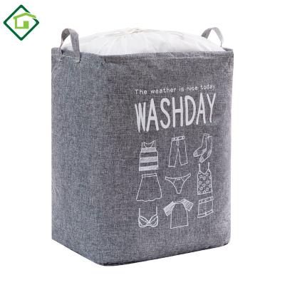 China Large Viable Canvas Drawstring Stitches Storage Bag Custom Logo Clothes Storage Organizer Bags In Bedroom for sale