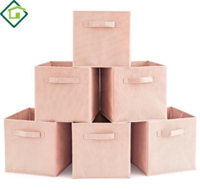 China Extra Large Desktop Sustainable Storage Bin For Books Snacks Cotton Custom Folding Canvas Storage Box for sale