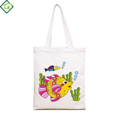 China Durable Cotton Cartoon Shopping Bag Women Folding Canvas Washable Tote Bag for sale