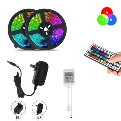 China Residential Full Set With 44key Controller + 5M Adapter 5050 SMD DC 12V Decorative Lights Led RGB Strip Light for sale