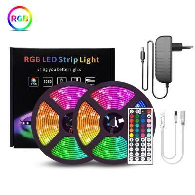 China Flexible 5M 10m 15M 20M BT LED Strip 5050 IP65 RGB LED Strip Light Residential LED Strip Light DC 12V RGB Diode IR Strip Controller Adapter for sale