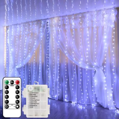 China 3x3 300Led Fairy Lights USB Curtain New Year Outdoor Party Curtain Outdoor Decor Christmas String Light Fairy Christmas Wedding LED Garlands String Light for sale