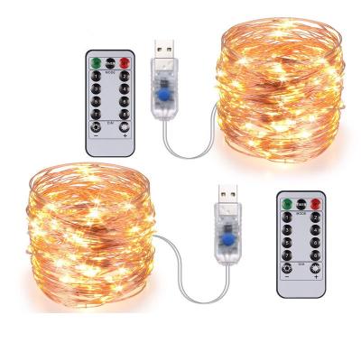 China Remote Control LED String Light RGB Fashion Remote Control Lights Fairy Garlands 2M 5M 10m Waterproof LED USB 5V 8 Wedding Christmas Decor Lamps for sale