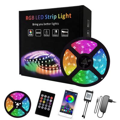 China 5050 IP65 12V Power LED Strip Light Smart BT Music RGB Indoor And Outdoor Colorful Stripe Factory For Festival for sale