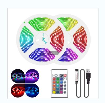 China Residential LED Strip Light Kit 5meter RGB Battery Operated Strip 2835SMD 60LEDs IP20 Waterproof With Remote Controller for sale