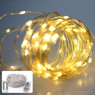 China Decorative Lights Fairy Lights 2/5/10 Meter String USB Powered Remote Control Light 8 Modes Party Christmas Wedding 9 Colors For Decoration for sale