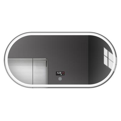 China Hotel Modern Bathroom Rectangular Round Shape LED Mirror for sale