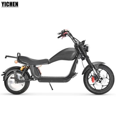 China YICHEN Unisex Electric Scooter Counterpart Updated EEC Motorcycle E Chopper Style Bike Double Seat Electric Mobility Scooter for sale