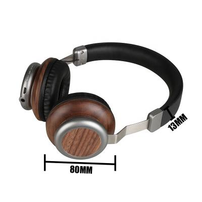 China China Premium Bass Wooden Active Noise Cancellation Wireless Wooden Earphone for sale