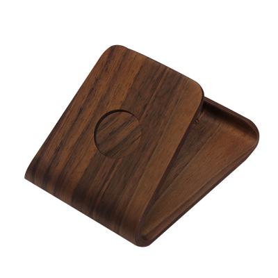 China Universal L Shaped Wooden Walnut Phone Holder Cell Phone Bracket for sale