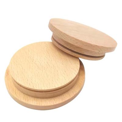 China Pilfer Proof Made In China Wholesale Natural Bamboo Type Real Ceramic Screw Caps Glass Water Candle Jars With Wooden Lids for sale