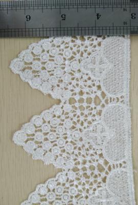 China Poly Trims Soft Big Flower Decorative Lace Trim White In Qmilch for sale