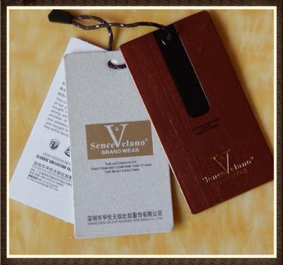 China CMYK Printing Paper Custom Clothing Hang Tags , Full Color Waterproof Label for sale