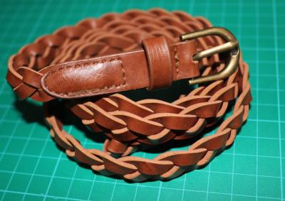 China Eco friend Brown PU braiding belts for women 1.5cm With silver gold Buckle for sale