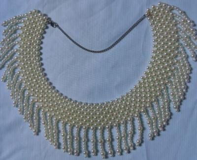 China Multi Circles Women Dress Chain Pearl Bead Collar OEM ODM White for sale