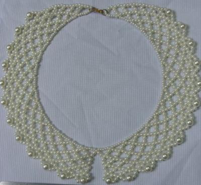 China Various White Hand knit retiary pearl bead collar for women / lady’s dress for sale