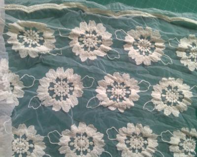 China Pure Cotton organza embroidered flower Lace Fabric Garment Eco Friendly for sale