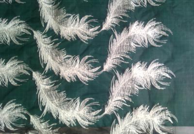 China White feather organza pattern embroidered Cotton Lace Fabric For apparel for sale