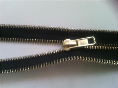 China Double Zips Clothes Custom Zippers Black / Gold With Metal #5 for sale