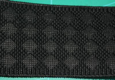 China Nylon / Spandex Black Diamond Elastic Webbing Rhombus Pattern For Handbags for sale