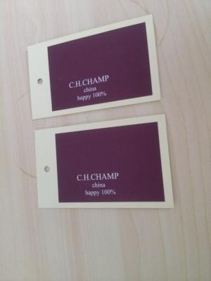 China Permanent Adhesive Custom Printed Clothing Tags Paper For Garment / Bag for sale