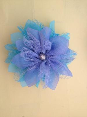 China Blue Flower Corsage ,Fabric Flower Corsages for children dress for sale