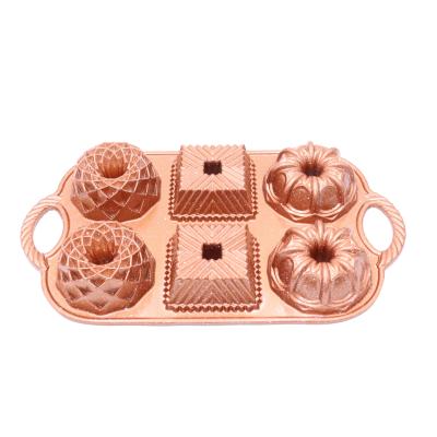 China Stainless Steel Pastry Accessories Gold Molds Pops Bakeware Decorating Round Baking Designer Set Mini Aluminum Mold Pop Cake Molds for sale