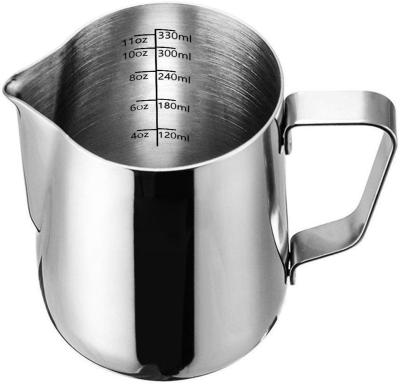 China Sustainable Hot Custom Amazon Logo Milk Frothing Pitcher Stainless Steel Creamer Frothing Pitcher for sale