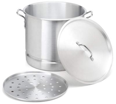 China Viable All Kinds Of New Size Amazon Silver 12-Quart Pot Stock Pot Aluminum Tamale And Stock Aluminum Steamer Pot for sale