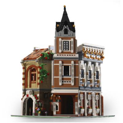 China Building Toy 16026 Street View Moc Afternoon Tea Restaurant Model Led Light Assembly Brick Gift Room Diy Toy Building Blocks Assembly Bricks for sale