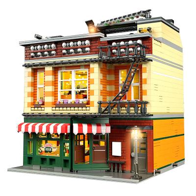 China 16014 Building Toy Friends Cafe Brain Toy Children Legoing Brick Street View Building Block Set Kid Gift Educational Legoi Architecture for sale