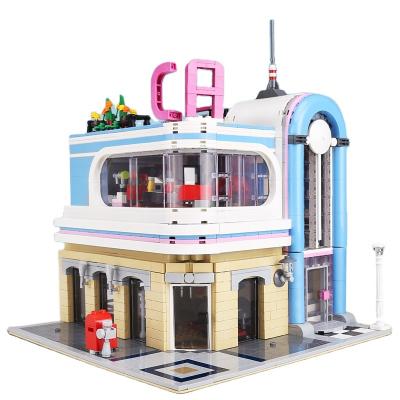 China Compatible Building Toy Mold King 16001 Street View California Restaurant Building Blocks 15037 Expert Modular Brick Toy For Children for sale