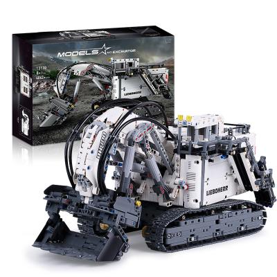 China DIY TOY Mold King 13130 ​​Liebherr Movable Car Model Excavator R9800 Engine Power Crane Mk II Building Blocks Bricks Toy Compatible 42100 for sale