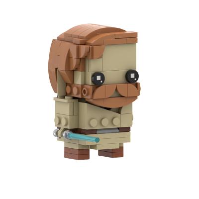 China Building Toy MOC-63129 Space Fights Character Figure Ben Kenobi BrickHeadz Building Block Kit Anime Movie BrickHeadz Children Obi-Wan Toys Gift for sale