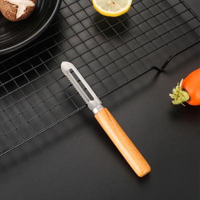 China Good Return Product Hot Sale Professional Wooden Handle Viable Stainless Steel Peeler for sale