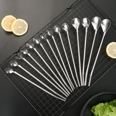 China Trustworthy Manufacturer Disposable Top Standard Wholesale Straw Spoons Metal Dual Function for sale