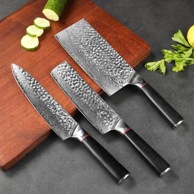 China 8 Inch Viable Japanese Steel Damascus Kitchen Knife 67 Layers Damascus Steel Resin Handle Household Solid Wood Kitchen Knife for sale