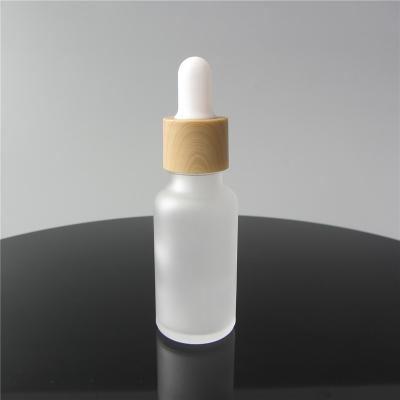 China 20ml Amber Clear Frosted Cylinder Skin Care Glass Bottle Serum Cosmetic Dropper Bottle For Beard Essential Oil for sale