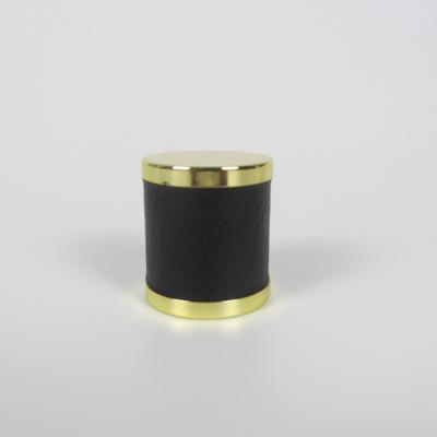 China UV Proof Gold Perfume Cap Pilfered With Leather For Perfume Bottle for sale