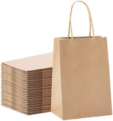 China Various Widely Used Biodegradable Factory Sale Brown Kraft Paper Bag With Handles for sale