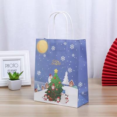 China Custom Biodegradable Shopping Paper Gift Handled Bags Christmas Printing Packaging Paper Bag With Handles for sale