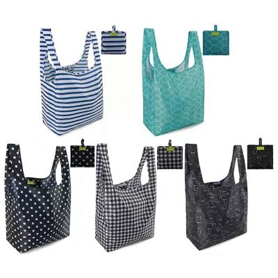 China Polyester Reusable Wholesale Reusable Foldable Supermarket Grocery Shopping Tote Bag for sale