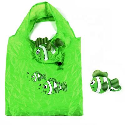 China Reusable Foldable Green Large Folding Bags Polyester Grocery Packaging Nylon Shopping Bag for sale