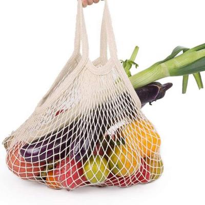 China Reusable Grocery Net Shopping Bag Cotton Mesh Bag Eco - Friendly For Fruit Vegetable for sale